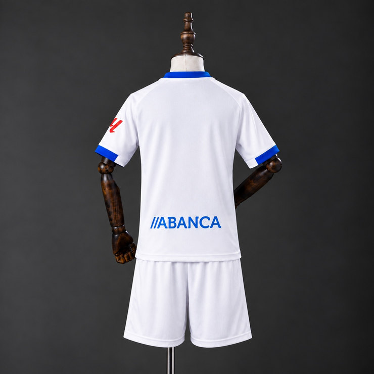 Deportivo de La Coruña 2026/27 Tredjeställ Barn Vit Ljusblå med Shorts