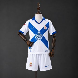 Deportivo de La Coruña 2026/27 Tredjeställ Barn Vit Ljusblå med Shorts