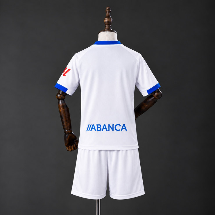 Deportivo de La Coruña 2026/27 Tredjeställ Barn Vit och Blå med Shorts