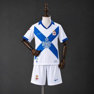 Deportivo de La Coruña 2026/27 Tredjeställ Barn Vit och Blå med Shorts