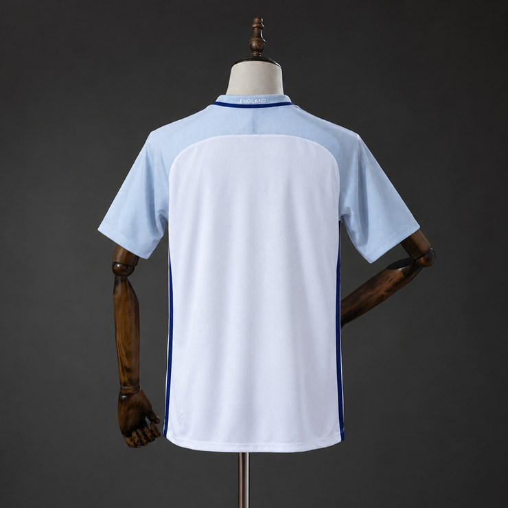 England 2016 Retro Hemmatröja Herr Vit och Ljusblå Fotbollströja