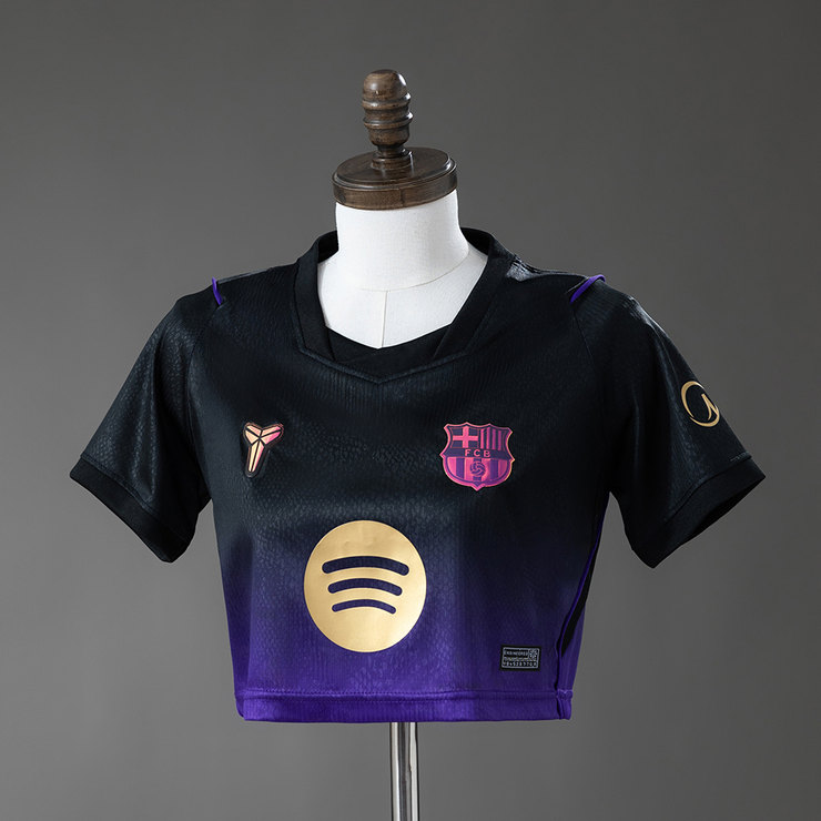 FC Barcelona x Kobe Bryant 2026/27 Bortatröja Dam Cropped Lila och Svart Fotbollströja