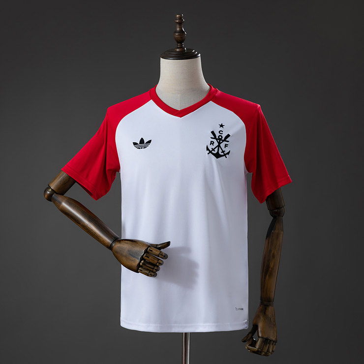 Flamengo 2026/27 Tredje Uppvärmningströja Herr Vit och Röd Fotbollströja