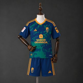 Granada CF 2026/27 Bortaställ Barn Marinblå Grön och Orange med Shorts
