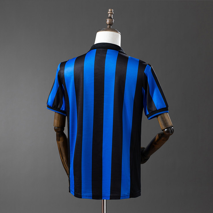 Inter Milan 1998/99 Retro Hemmatröja Herr Blå och Svart Fotbollströja