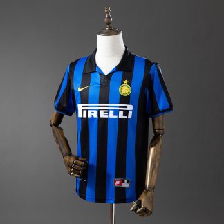 Inter Milan 1998/99 Retro Hemmatröja Herr Blå och Svart Fotbollströja