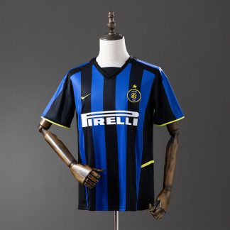 Inter Milan 2002/03 Retro Hemmatröja Herr Blå och Svart Fotbollströja