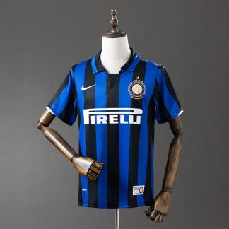 Inter Milan 2007/08 Retro Hemmatröja Herr Blå och Svart Fotbollströja