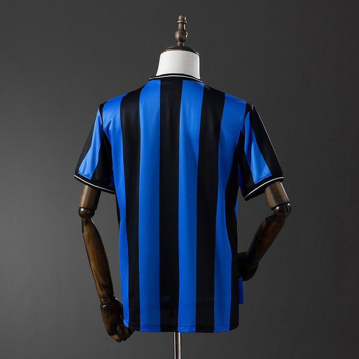 Inter Milan 2009/10 Retro Hemmatröja Herr Blå och Svart Fotbollströja