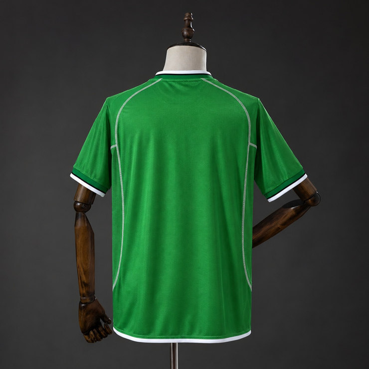 Irland 2002 Retro Hemmatröja Herr Grön och Vit Fotbollströja