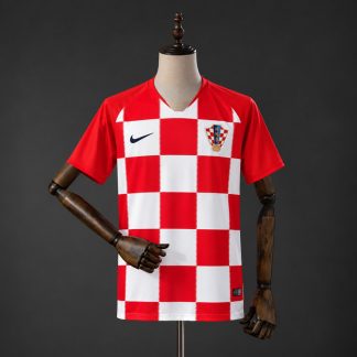 Kroatien 2018 Retro Hemmatröja Herr Röd och Vit Fotbollströja