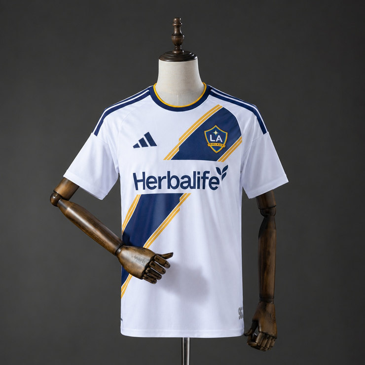 LA Galaxy 2026/27 Hemmatröja Herr Vit Marinblå och Guld Fotbollströja