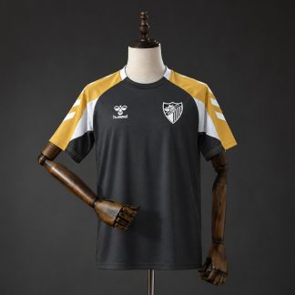 Málaga CF 2026/27 Uppvärmningströja Herr Grå och Gul Fotbollströja