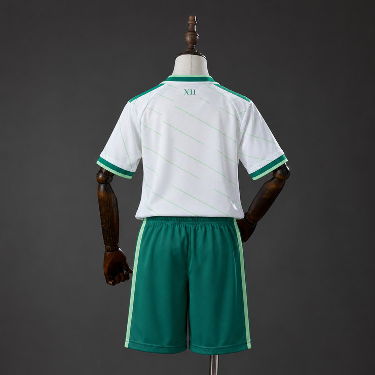 Nordirland 2026 Bortaställ Barn Vit och Grön Fotbollströja med Shorts