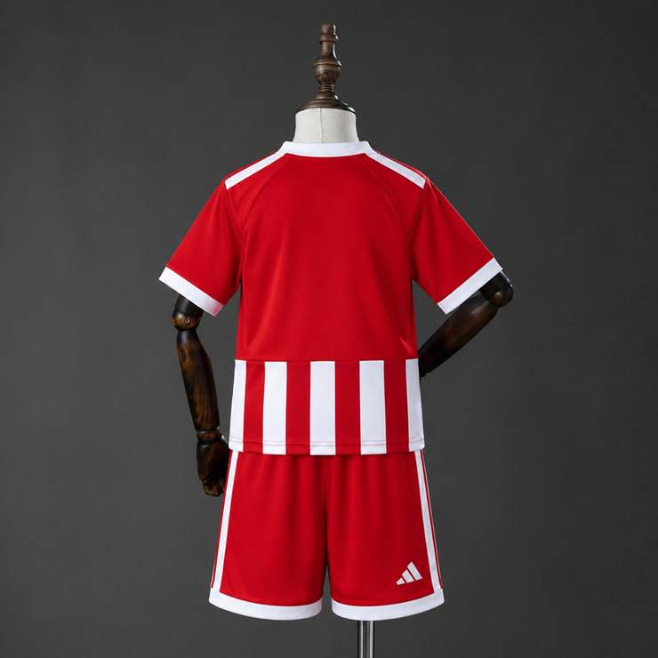 Olympiacos 2026/27 Hemmaställ Barn Röd och Vit med Shorts