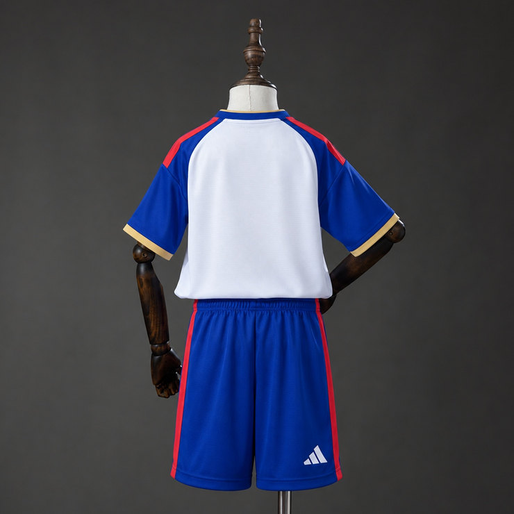 Olympique Lyonnais 2026/27 Hemmaställ Barn Vit Blå och Röd med Shorts