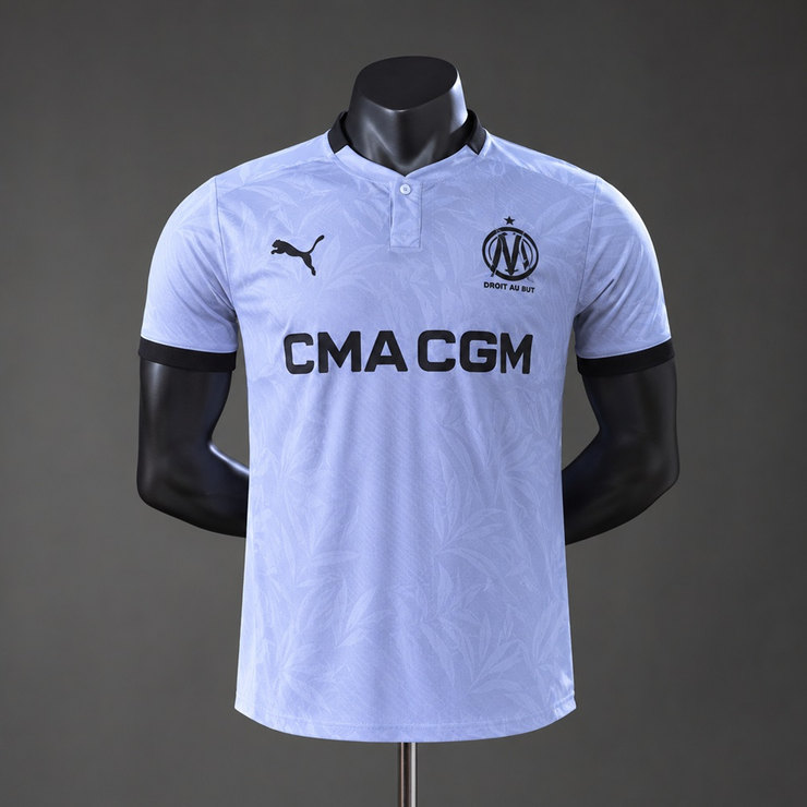 Olympique de Marseille 2026/27 Tredjetröja Herr Spelarversion Ljusblå Svart Fotbollströja