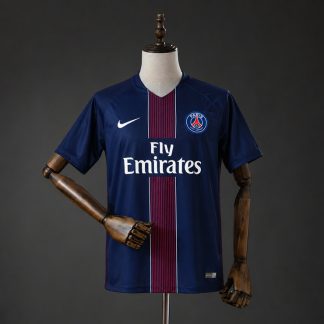 Paris Saint-Germain PSG 2016/17 Retro Hemmatröja Herr Marinblå Röd och Vit Fotbollströja