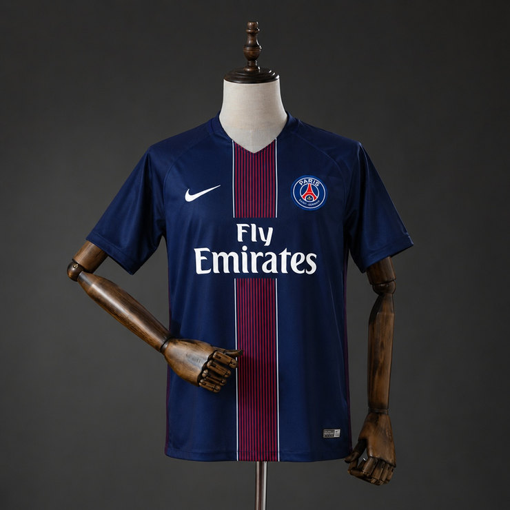 Paris Saint-Germain PSG 2016/17 Retro Hemmatröja Herr Marinblå Röd och Vit Fotbollströja