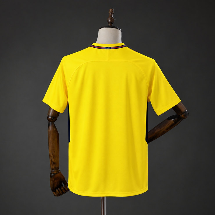Paris Saint-Germain PSG 2017/18 Retro Bortatröja Herr Gul Fotbollströja