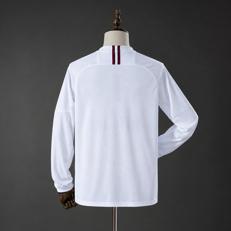 Paris Saint-Germain PSG 2018/19 Retro Bortatröja Herr Långärmad Vit Fotbollströja