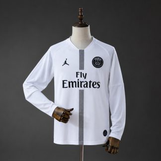 Paris Saint-Germain PSG 2018/19 Retro Bortatröja Herr Långärmad Vit Fotbollströja