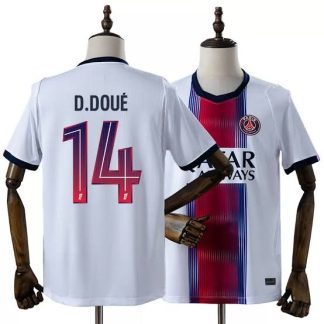 Paris Saint-Germain PSG 2026/27 Bortatröja Herr Désiré Doué 14 Vit Fotbollströja
