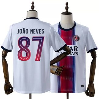 Paris Saint-Germain PSG 2026/27 Bortatröja Herr João Neves 87 Vit Fotbollströja