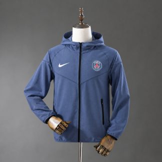 Paris Saint-Germain PSG 2026/27 Tech Fleece Full Zip Hoodie Herr Marinblå Fotbollströja