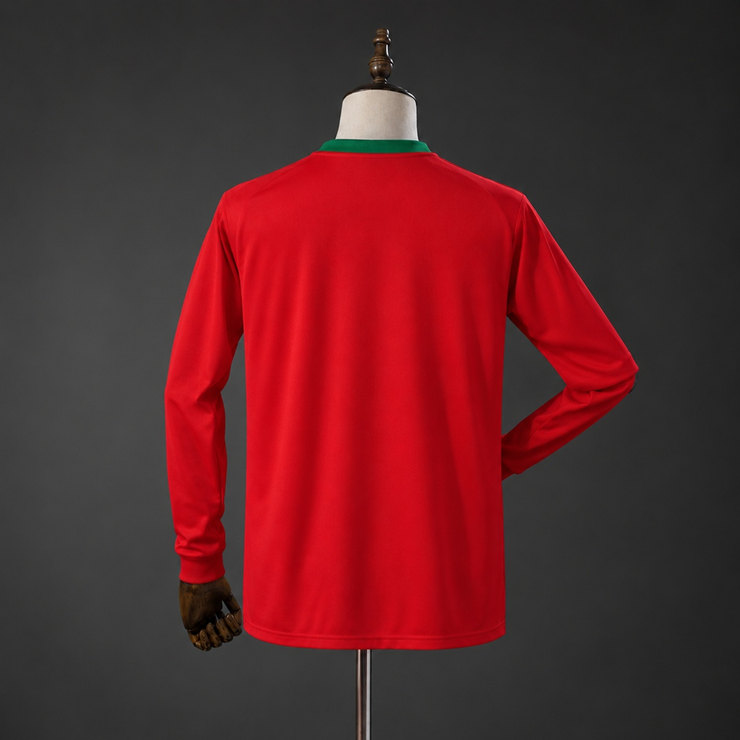 Portugal 2012 Retro Hemmatröja Herr Långärmad Röd och Grön Fotbollströja