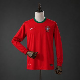 Portugal 2012 Retro Hemmatröja Herr Långärmad Röd och Grön Fotbollströja