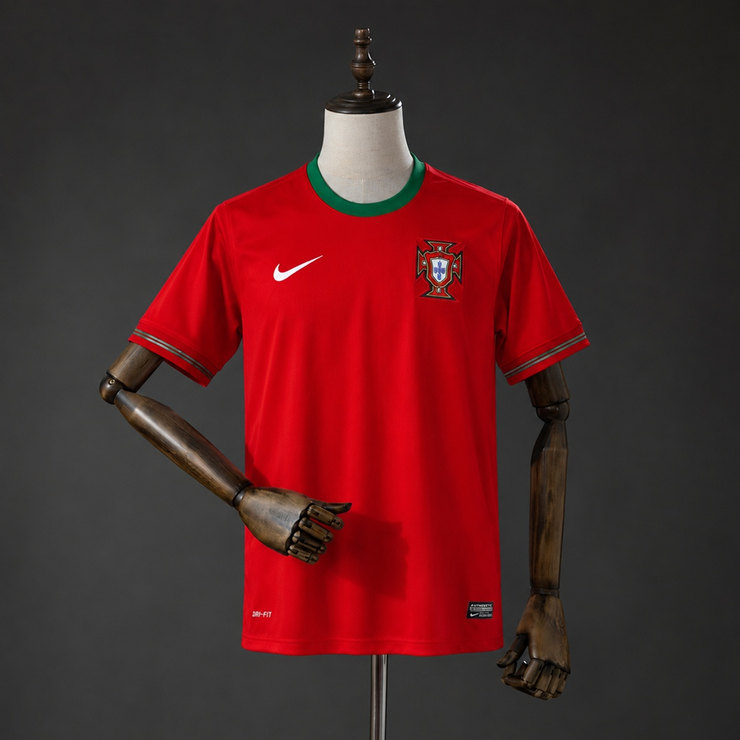 Portugal 2012 Retro Hemmatröja Herr Röd och Grön Fotbollströja
