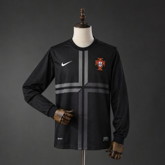 Portugal 2013 Retro Bortatröja Herr Långärmad Svart Fotbollströja