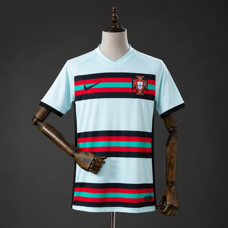 Portugal 2020 Retro Bortatröja Herr Ljusblå Fotbollströja