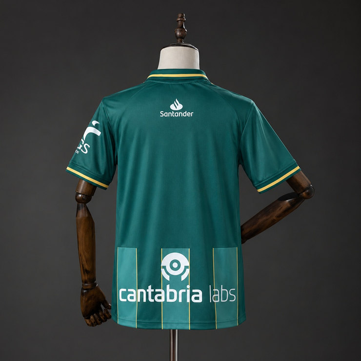 Racing de Santander 2026/27 Bortatröja Herr Mörkgrön och Guld Fotbollströja