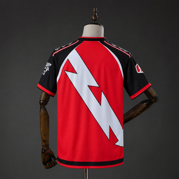 Rayo Vallecano 2026/27 Bortatröja Herr Röd Vit och Svart Fotbollströja