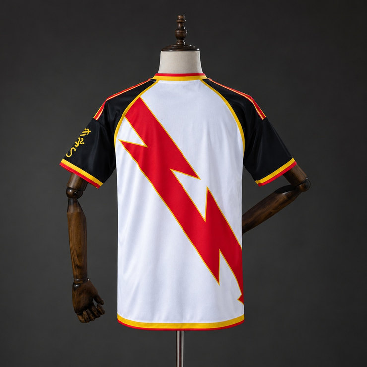 Rayo Vallecano 2026/27 Hemmatröja Herr Vit Röd Svart och Guld Fotbollströja