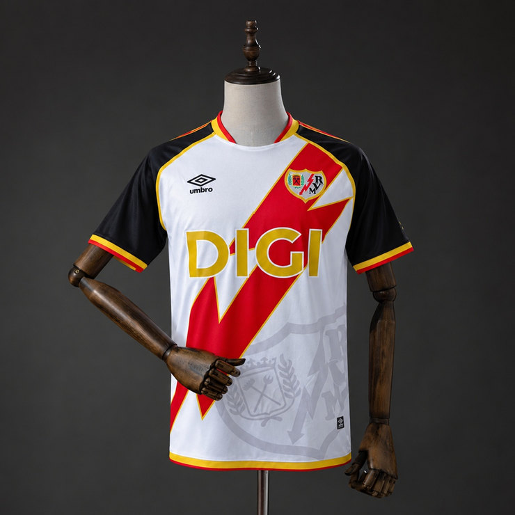 Rayo Vallecano 2026/27 Hemmatröja Herr Vit Röd Svart och Guld Fotbollströja