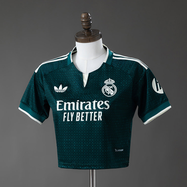 Real Madrid 2026/27 Bortatröja Dam Crop Top Grön Fotbollströja
