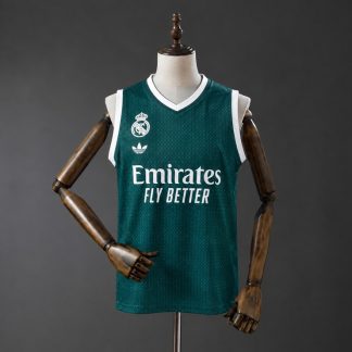 Real Madrid 2026/27 Bortatröja Herr Ärmlös Grön och Offwhite Fotbollströja