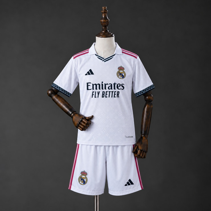 Real Madrid 2026/27 Co-branded Fotbollsställ Barn Vit med Shorts