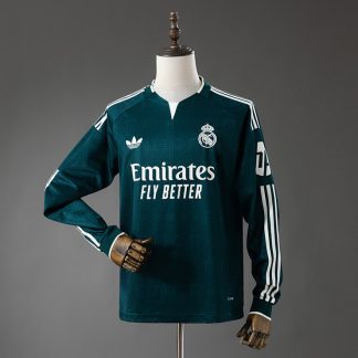 Real Madrid 2026/27 Retro Bortatröja Herr Långärmad Mörkgrön Fotbollströja