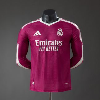 Real Madrid 2026/27 Tredjetröja Herr Spelarversion Långärmad Rosa Fotbollströja