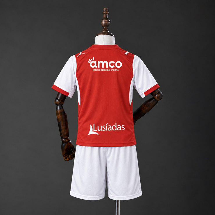 SC Braga 2026/27 Hemmaställ Barn Röd och Vit med Shorts