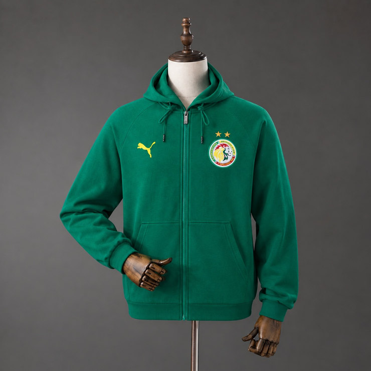 Senegal 2026 Full-Zip Huvjacka Herr Grön