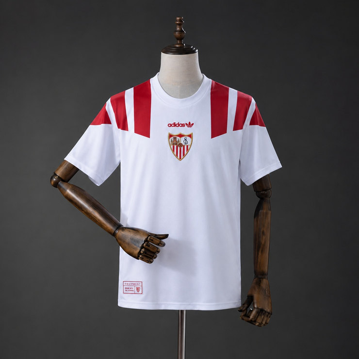 Sevilla FC 2026/27 EQT Tröja Herr Vit Röd Fotbollströja