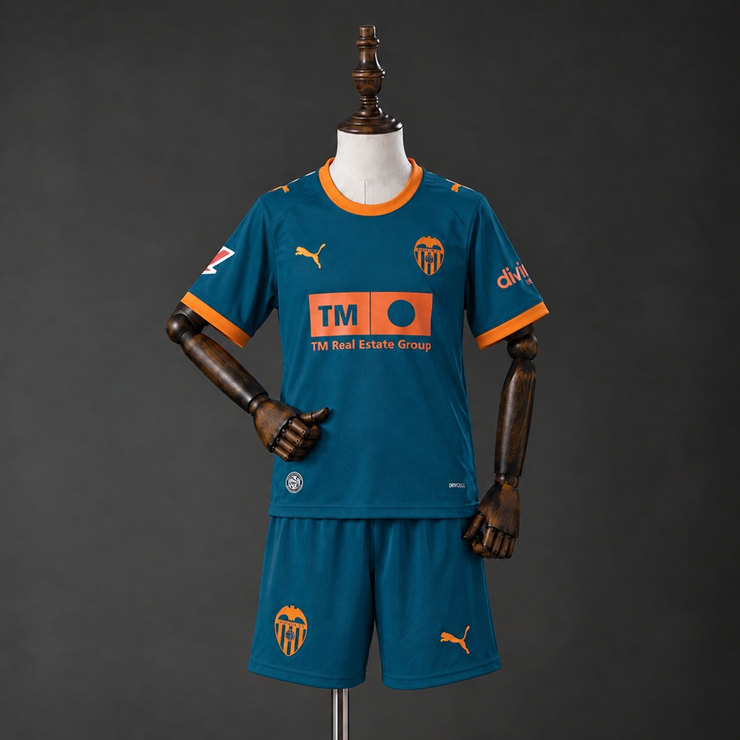 Valencia 2026/27 Bortaställ Barn Marinblå och Orange med Shorts
